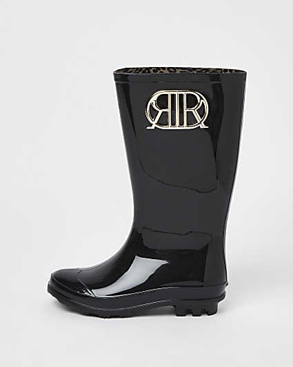 Girls black RIR wellie boots