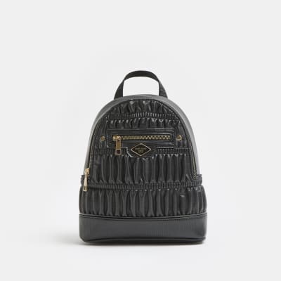 Girls black ruched backpack