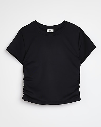 Girls black ruched top