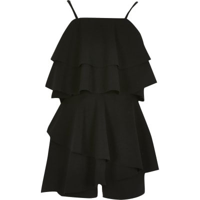 white tiered frill sleeveless playsuit