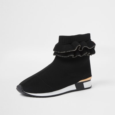 black sock trainer boots