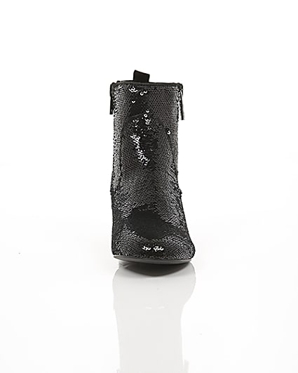 360 degree animation of product Girls black sequin embellished ankle boots frame-4