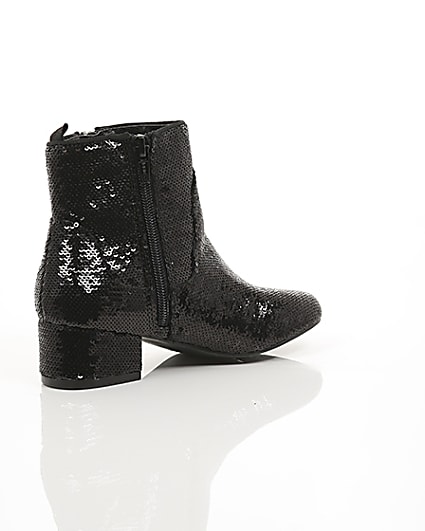 360 degree animation of product Girls black sequin embellished ankle boots frame-12