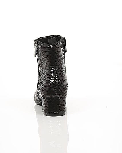 360 degree animation of product Girls black sequin embellished ankle boots frame-16