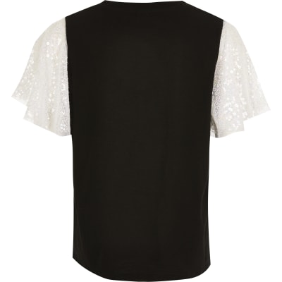 black sequin t shirt