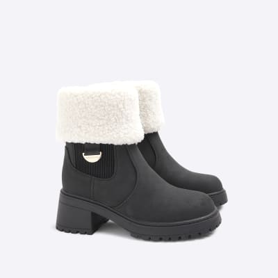 River island girls black boots top