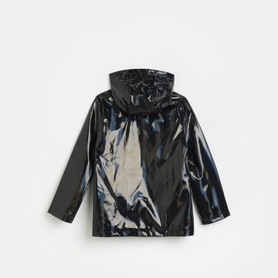 Girls 2025 black raincoat