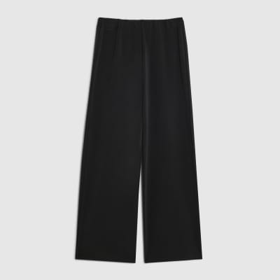 Girls Black Soft Touch Wide Leg Trousers