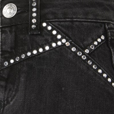 embellished denim skirt