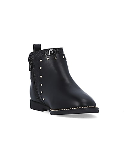 360 degree animation of product Girls black studded boots frame-19