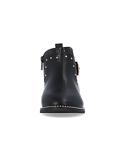 360 degree animation of product Girls black studded boots frame-21