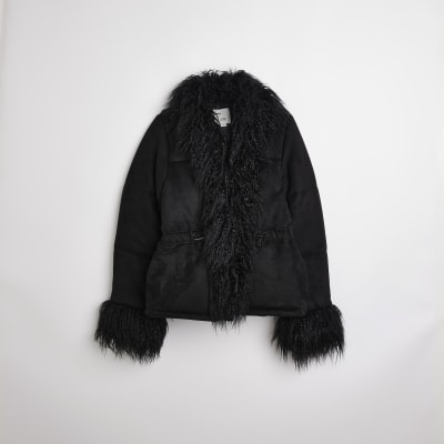 River island girls black sales jacket