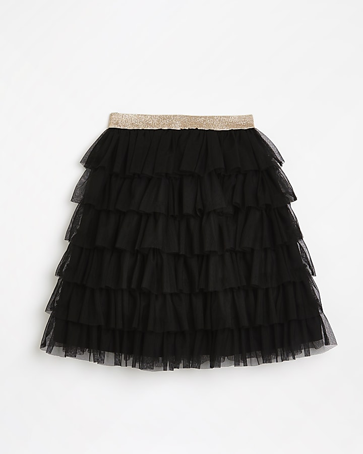 Girls Black Tutu layered glitter Skirt