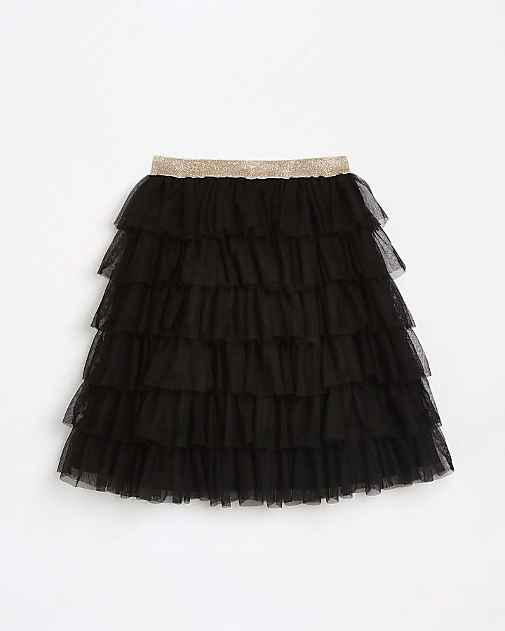 Girls Black Tutu layered glitter Skirt