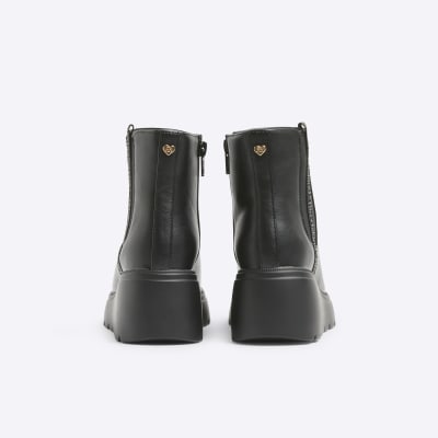 Girls black wedge booties store