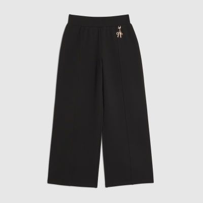 Girls Black Wide Leg Trousers