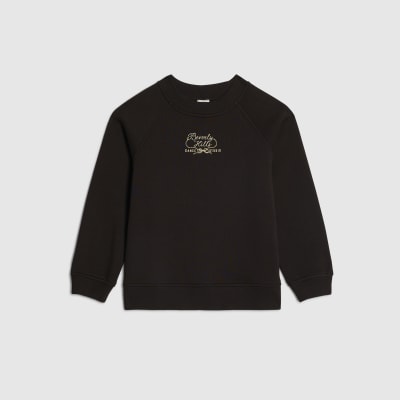 Girls Black Zip Back Detail Sweatshirt