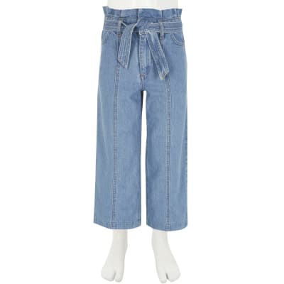 river island wide leg cropped jeans
