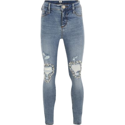 river island embellished jeans