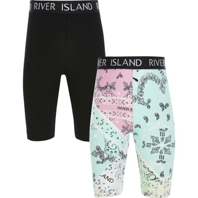 river island black cycling shorts