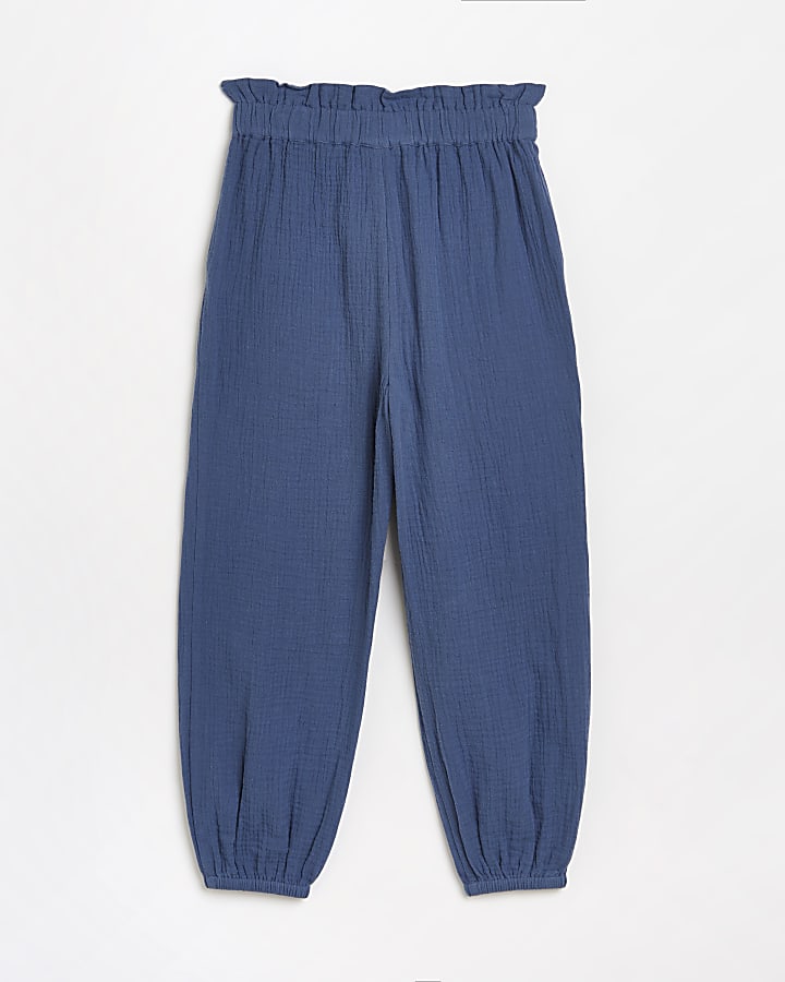 Girls blue beach jogger trousers