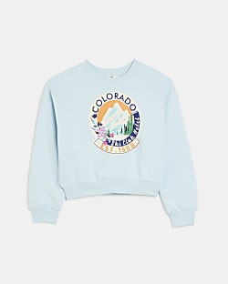 Girls Blue Colorado Graphic Sweatshirt