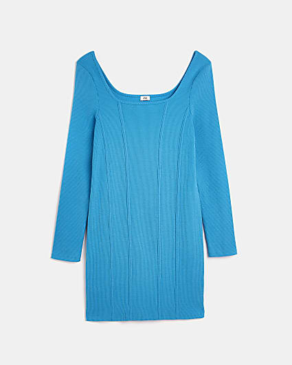 Girls Blue Corset Bodycon long sleeve Dress