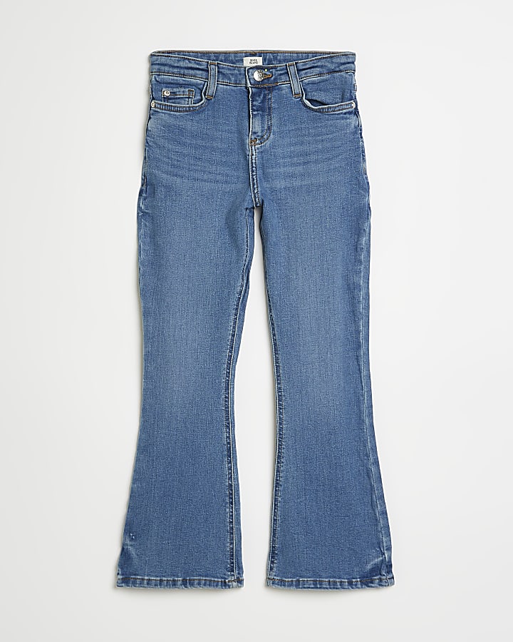Girls Blue Denim Flared Jeans