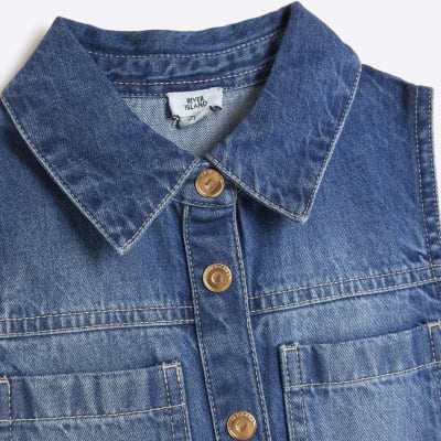 River island denim pinafore hotsell