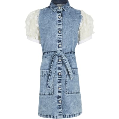 girls denim shirt dress