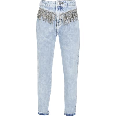 river island diamante jeans