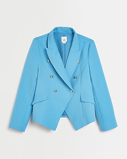 Girls blue fitted military blazer