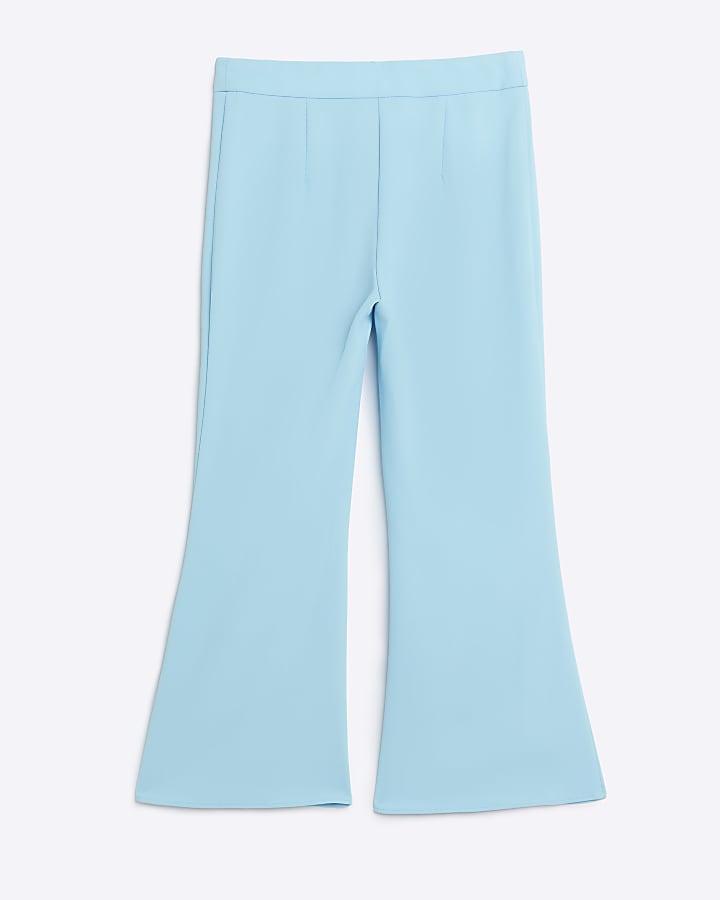 Girls blue flared trousers