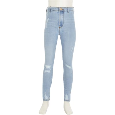 skinny fit high rise jeans