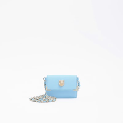 Girls blue Lion head chain purse