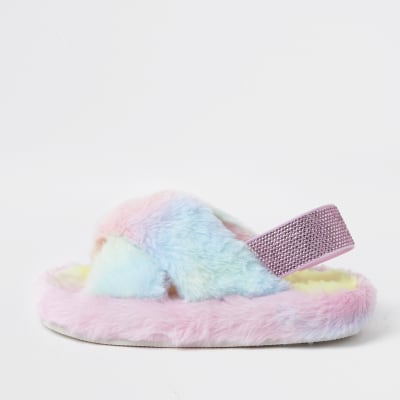 childrens rainbow slippers