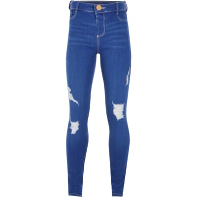 bright blue molly mid rise jeggings