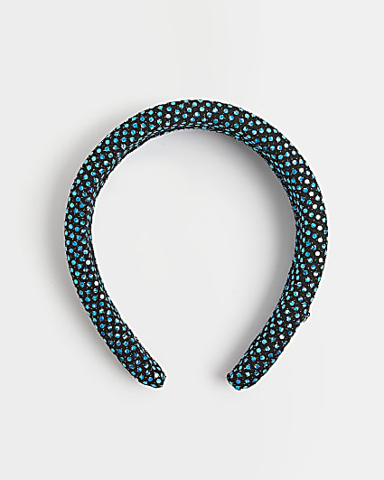 Girls Blue Sequin Padded Headband