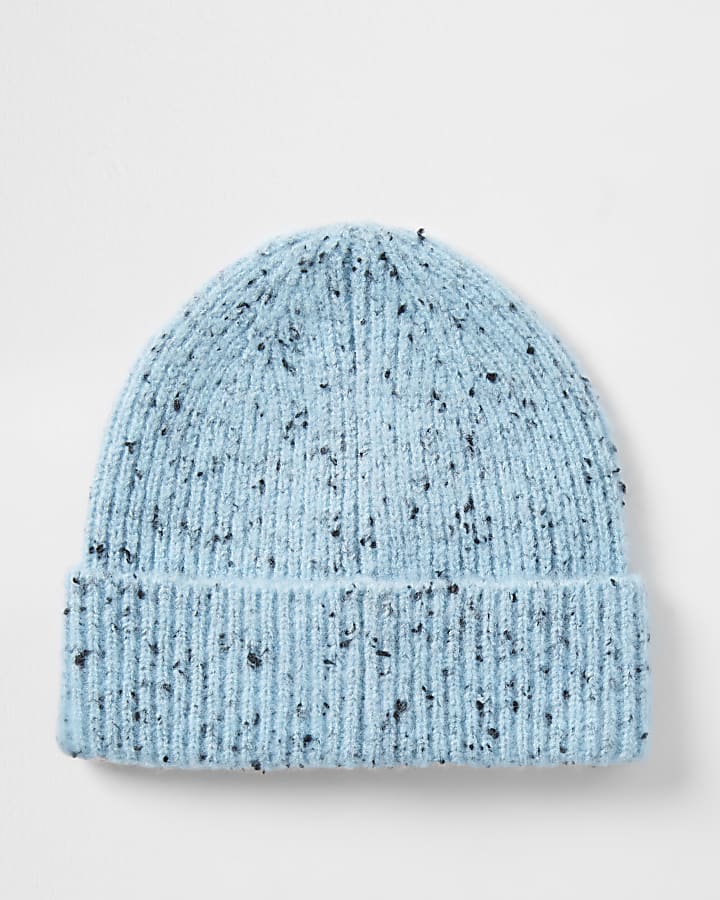 Girls blue speckled beanie hat