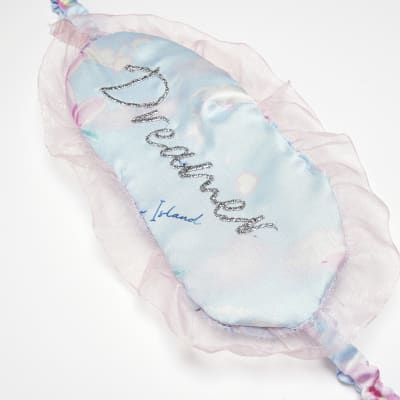 Girls Blue Unicorn Satin Pyjama Set