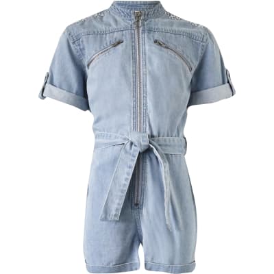 girls denim playsuit