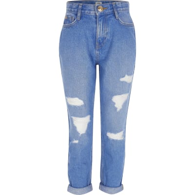 bright blue mom jeans