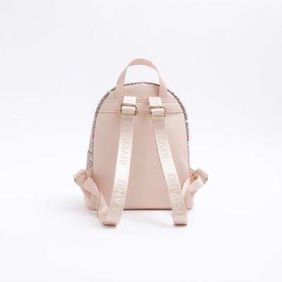 River island monogram backpack online