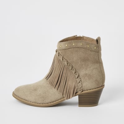 fringe brown boots