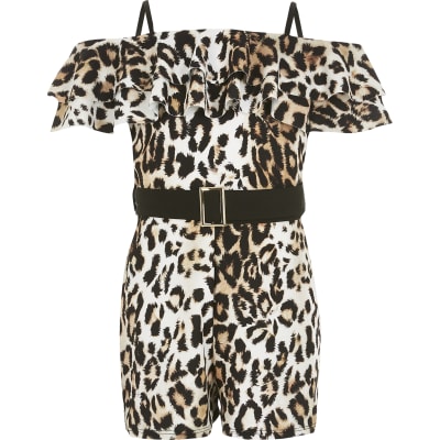 river island leopard print playsuit