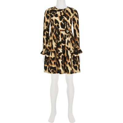 leopard print smock dress