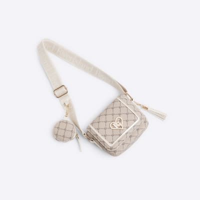 River island cross body bag monogram sale