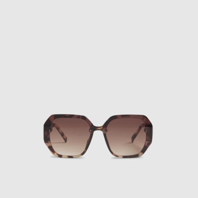 Girls Brown Ombre Oversized Sunglasses | River Island