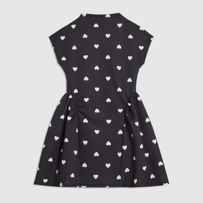 Girls Brown Polka Heart Dot Prom Dress