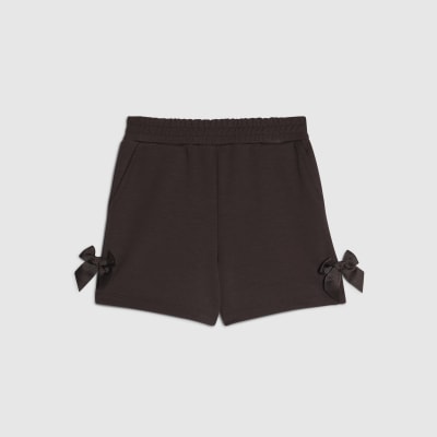 Girls Brown Premium Bow Shorts
